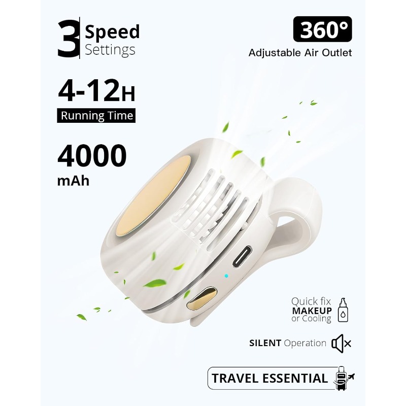 Portable Silent Fan Mini USB R - Oscillating Fan Clip 评论和价格